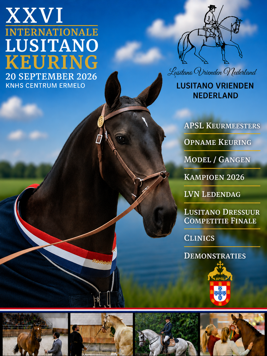 XXVI Internationale Lusitano Keuring, 20 september 2026, KNHS Centrum Ermelo — Lusitano Vrienden Nederland